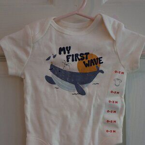 Old Navy Onesie "My first wave" whale seagull ocean 0-3m